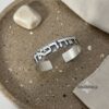 Unique Hebrew Sterling Silver Cuff Bracelet Matte — main photo, handmade in Israel