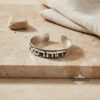Unique Hebrew Sterling Silver Cuff Bracelet Matte — extra view 18, handmade in Israel