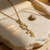 14K Gold Vertical Hebrew Name Necklace — main photo, handmade in Israel