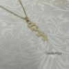 14K Gold Vertical Hebrew Name Necklace — three finishes side by side, handmade in Israel