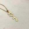 14K Gold Vertical Hebrew Name Necklace — additional view, handmade in Israel