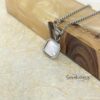 Custom Engraved White Stone Necklace Stainless Steel — main photo, handmade in Israel