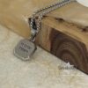 Custom Engraved White Stone Necklace Stainless Steel — detail view, handmade in Israel