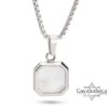 Custom Engraved White Stone Necklace Stainless Steel — close-up, handmade in Israel