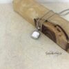 Custom Engraved White Stone Necklace Stainless Steel — three finishes side by side, handmade in Israel