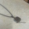 Custom Engraved White Stone Necklace Stainless Steel — additional angle, handmade in Israel
