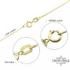 14K gold box chain and spring clasp detail for Hebrew name necklace