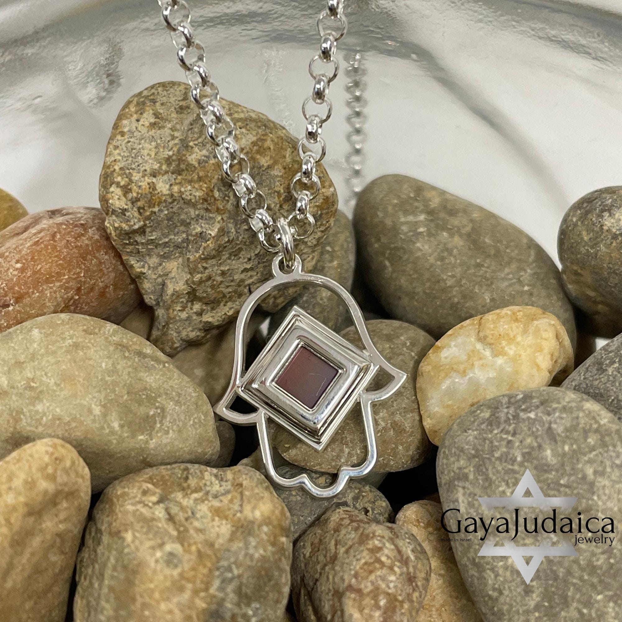 Hamsa Nano Bible Necklace, Sterling Silver Protection Pendant with Complete Tanakh Hamsa Nano Bible Necklace, Sterling Silver Protection Pendant with Complete Tanakh