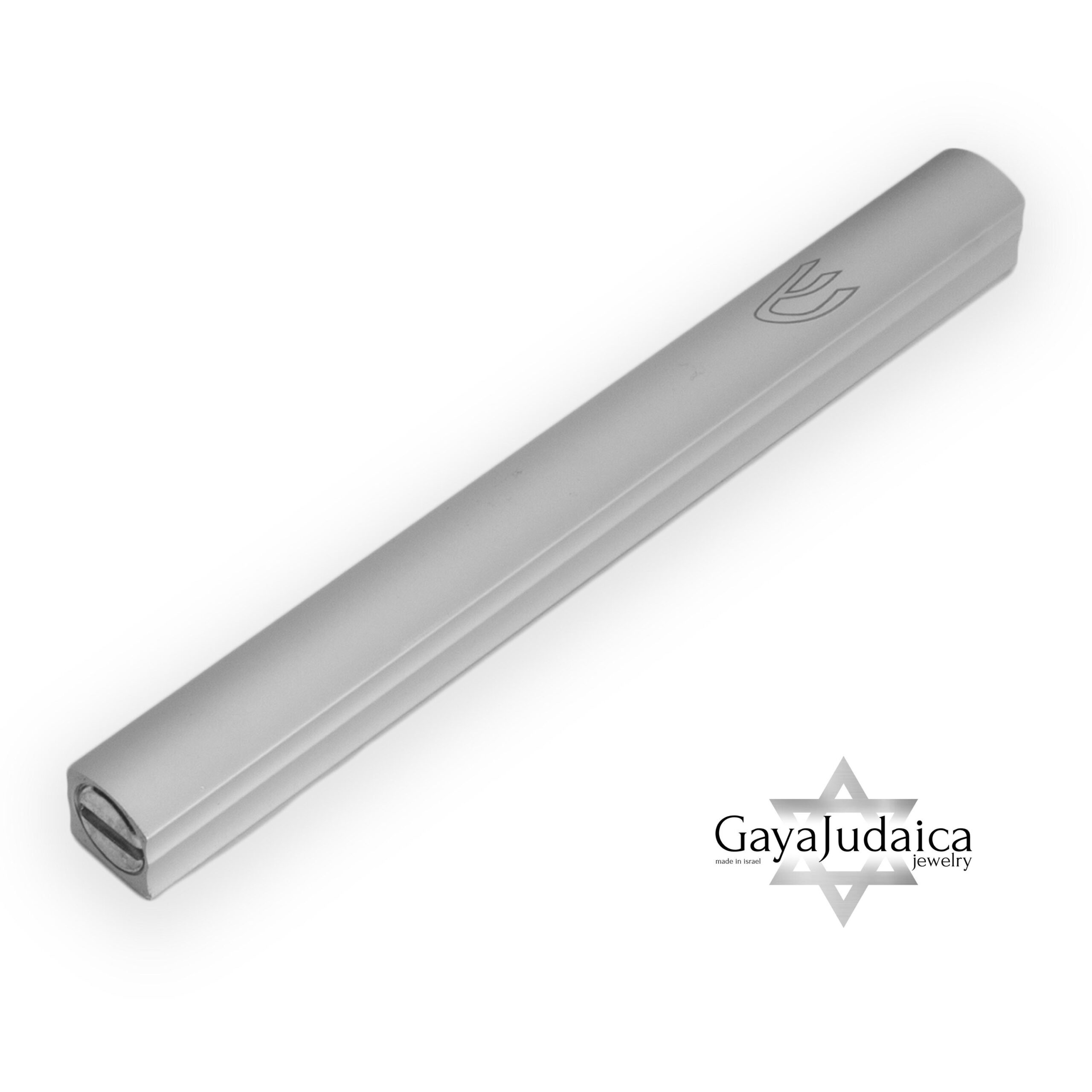 Modern Matte Silver Aluminum Mezuzah Case Modern Matte Silver Aluminum Mezuzah Case