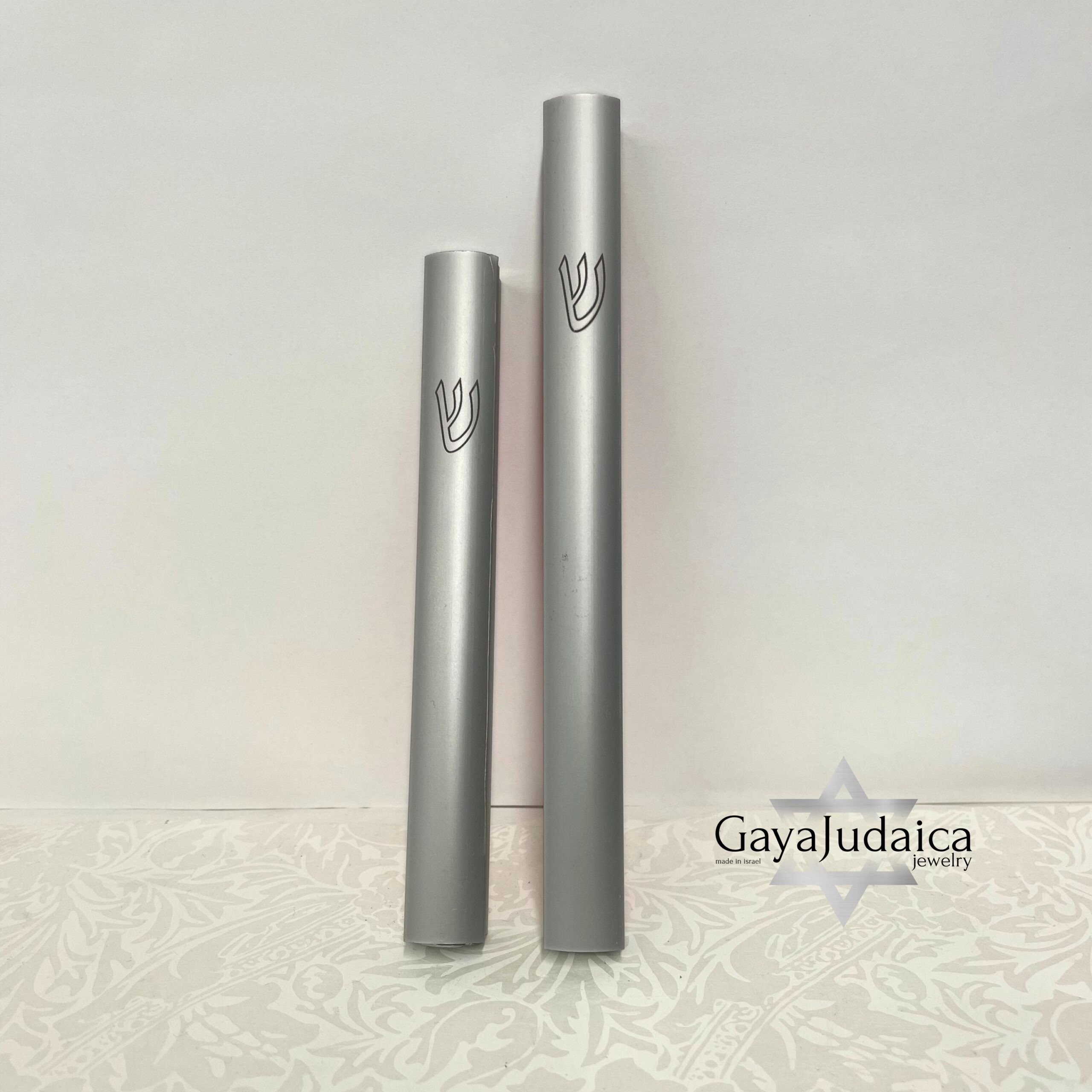 Modern Matte Silver Aluminum Mezuzah Case Modern Matte Silver Aluminum Mezuzah Case