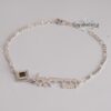 Hebrew name bracelet Figaro chain — Rose Gold finish