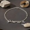 Hebrew name bracelet on Figaro chain — handmade Judaica jewelry — view 10