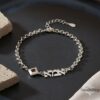Hebrew name bracelet with Nano Bible pendant on Rolo chain — Judaica — view 5