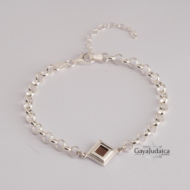 Nano Bible Pendant Bracelet on Rolo chain — handmade Judaica — detail