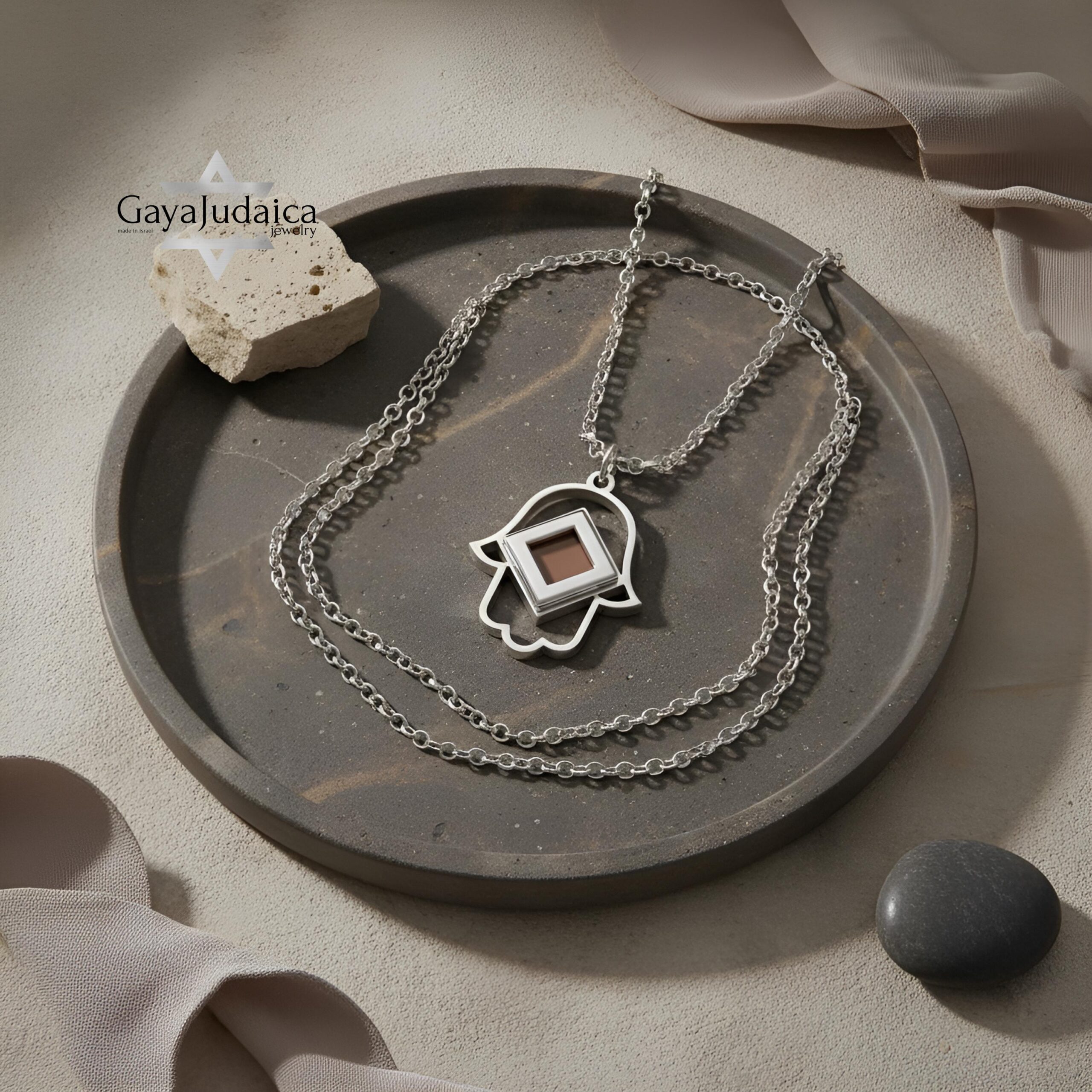 Hamsa Nano Bible Necklace, Sterling Silver Protection Pendant with Complete Tanakh Hamsa Nano Bible Necklace, Sterling Silver Protection Pendant with Complete Tanakh
