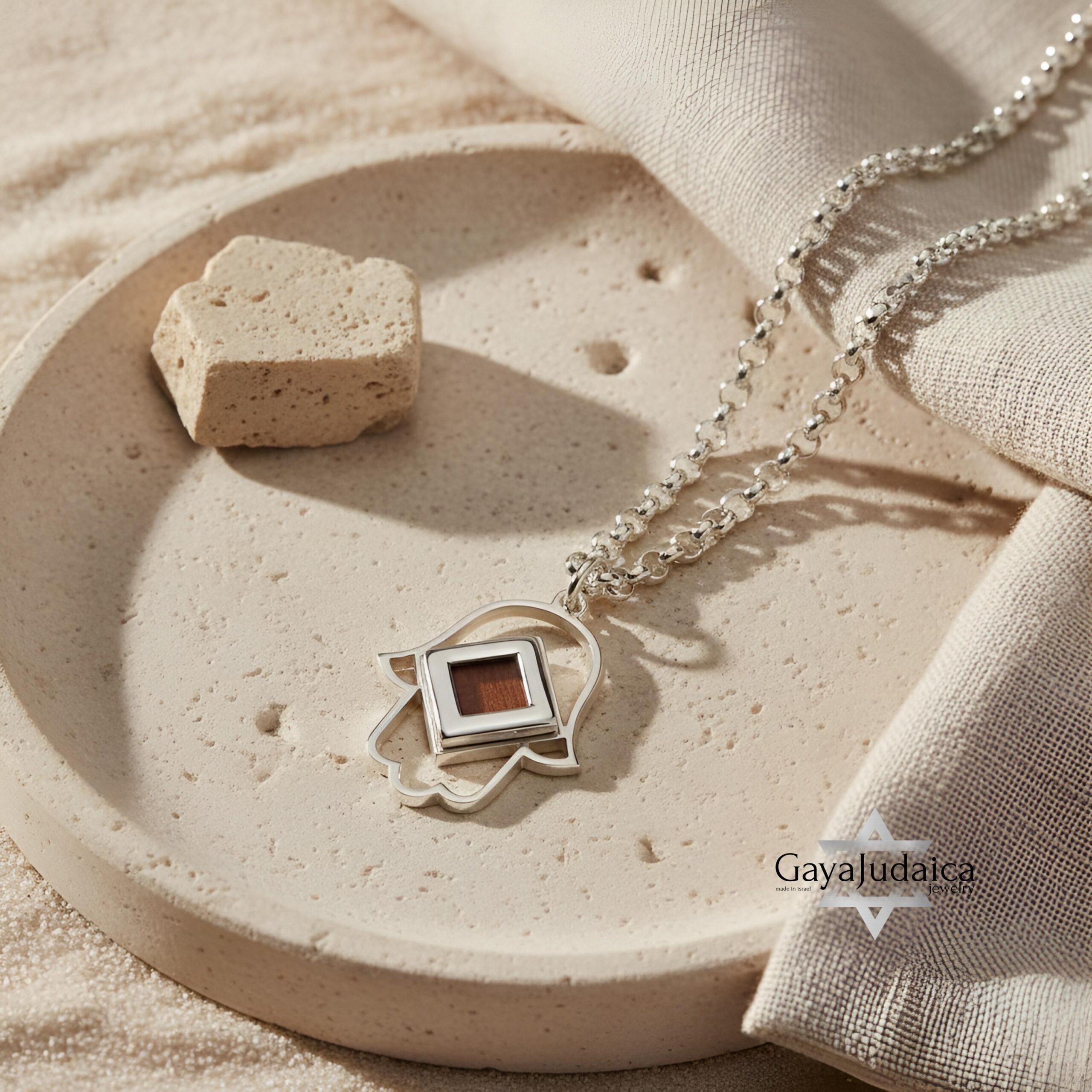 Hamsa Nano Bible Necklace, Sterling Silver Protection Pendant with Complete Tanakh Hamsa Nano Bible Necklace, Sterling Silver Protection Pendant with Complete Tanakh