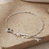 Hebrew name bracelet on Figaro chain — Sterling Silver Judaica jewelry