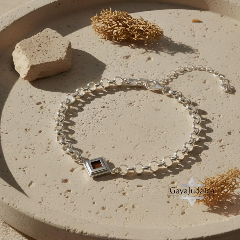 Nano Bible Pendant Bracelet on Rolo chain — handmade Judaica — main view