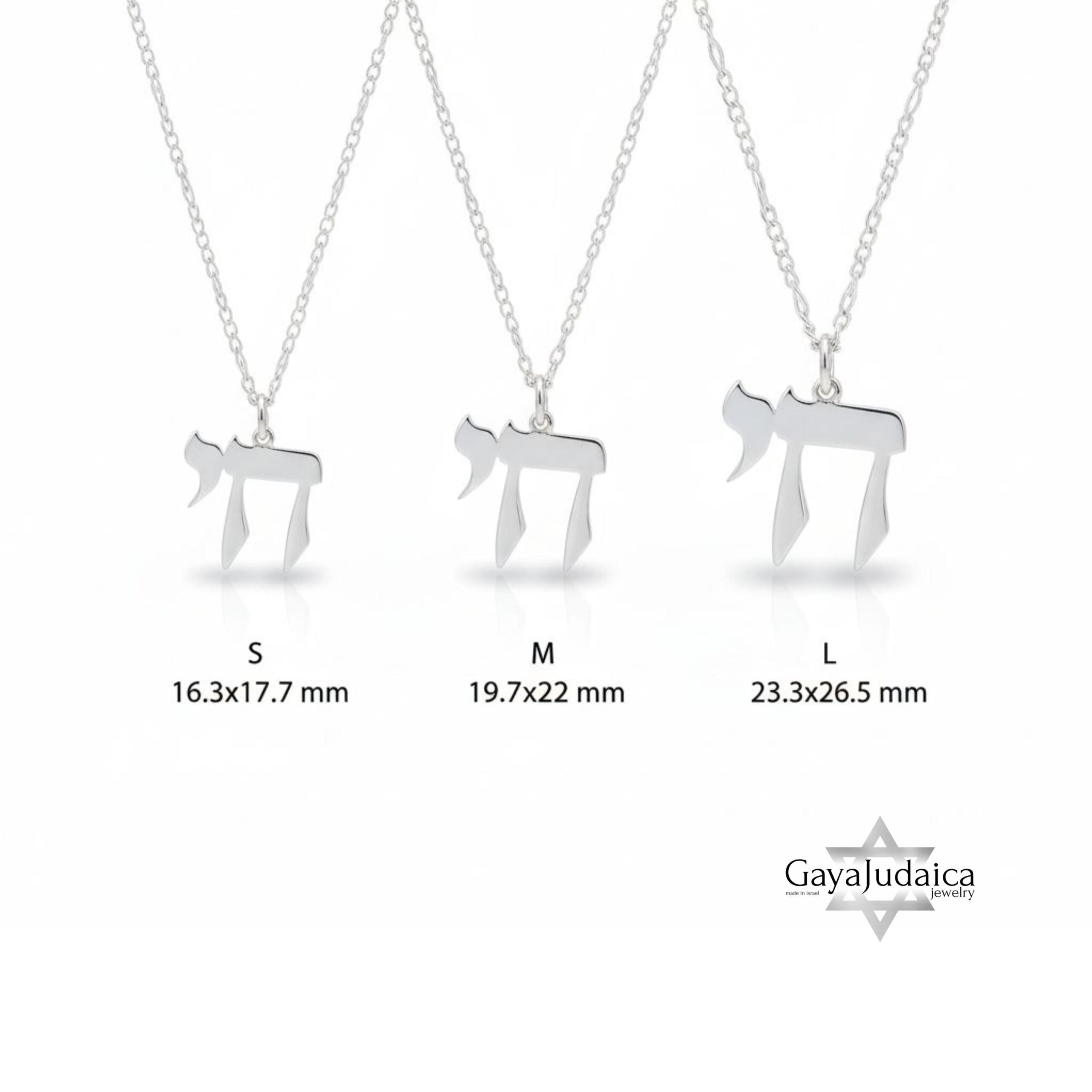 Sterling Silver Chai Necklace, Hebrew Chai Pendant, Jewish Gift from Israel Sterling Silver Chai Necklace, Hebrew Chai Pendant, Jewish Gift from Israel