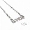 Personalized Hebrew Name Necklace on Figaro Chain — Bar Mitzvah Judaica Gift — detail