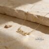 14K Gold Hebrew Name Necklace Judaica jewelry image 19