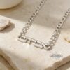 Bold personalized Hebrew name necklace with 4mm FIGARO chain in sterling silver, custom Jewish jewelry for bar mitzvah o