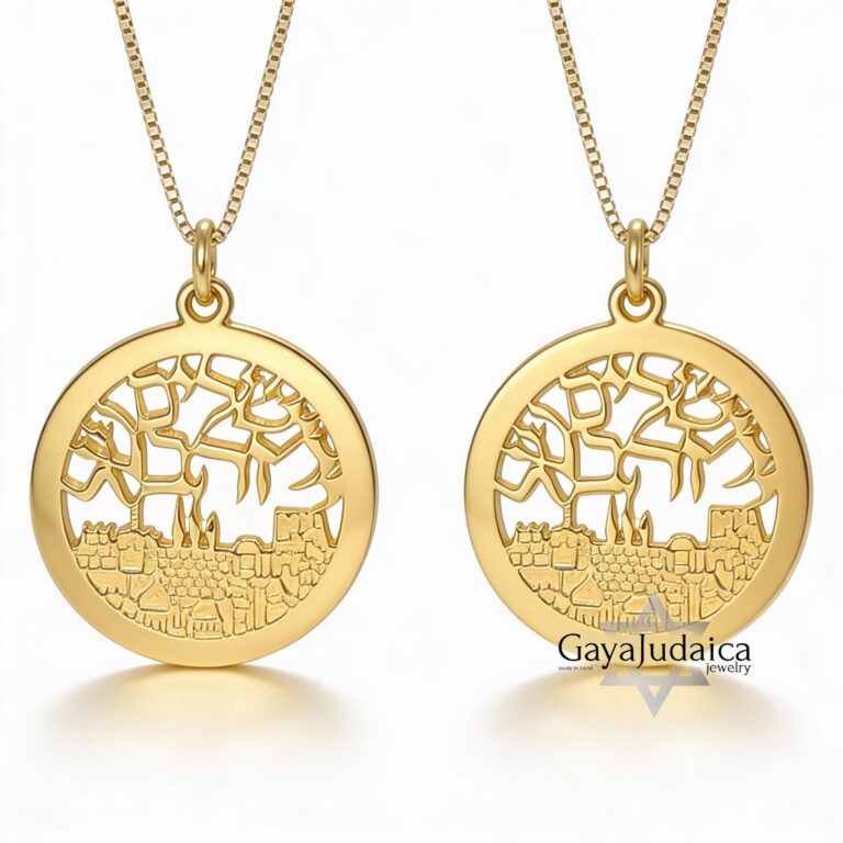 Jerusalem Pendant Sterling Silver -Necklace Jerusalem of Gold: Gift from Israel. Judaica jewelry image 5