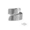 Close up of Eshet Chayil Woman of Valor Hebrew ring engraving