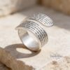 Eshet Chayil Hebrew ring with Woman of Valor engraving in sterling silver
