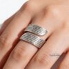 Wide band Judaica ring featuring Eshet Chayil Hebrew lettering