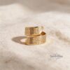 Woman of Valor Hebrew ring shown on a neutral product background