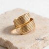 Eshet Chayil ring band highlighting the Hebrew inscription around the ring