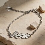 Personalized Hebrew Name Bracelet — Sterling Silver Rolo Chain, Judaica Jewelry