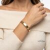Hammered cuff bracelet with hidden engraving — handmade Judaica — view 12