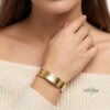Hammered cuff bracelet with hidden engraving — handmade Judaica — view 13