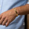 Hammered cuff bracelet with hidden engraving — handmade Judaica — view 15