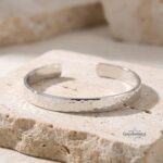 Hammered Cuff Bracelet — Hidden Engraving, Handmade Judaica from Israel