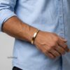 Hammered cuff bracelet with hidden engraving — handmade Judaica — view 14