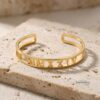 Personalized Sterling Silver Roman Numeral Cuff Bracelet - Custom Engraved Bangle - Gift for Her Judaica jewelry image 12
