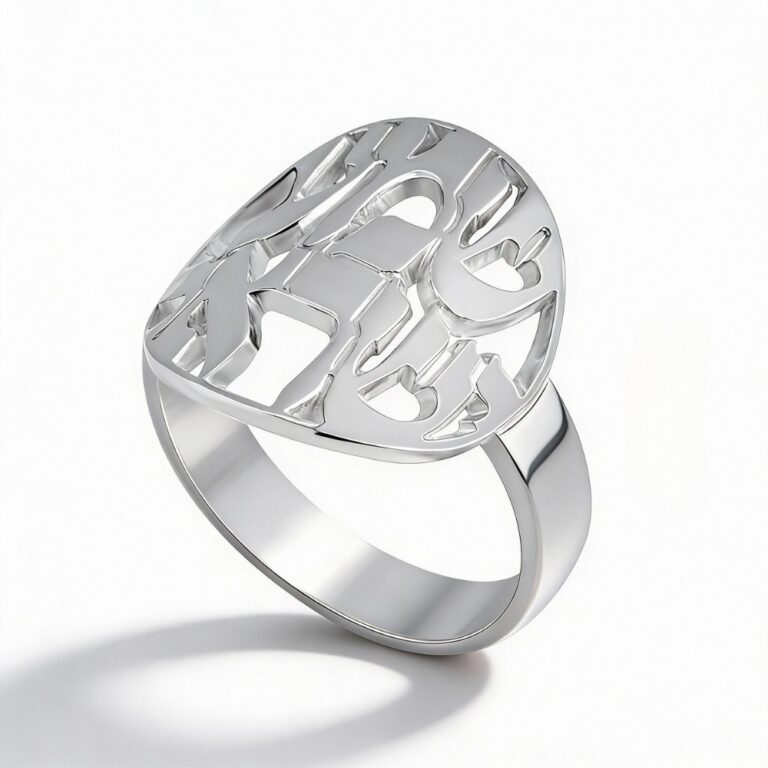 14K Solid Gold Shema Israel Ring — Hebrew Prayer Band, Handmade Judaica