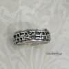 Sterling silver Hebrew Bible verse ring with custom engraving, shown in polished finish on a man's hand – Jewish gif