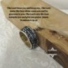 Sterling Silver Hebrew Bible Verse Ring — Custom Engraved Judaica Jewelry — detail