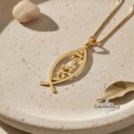 14K Gold Ichthus Hebrew Name Necklace — Jewish Christian Messianic Pendant