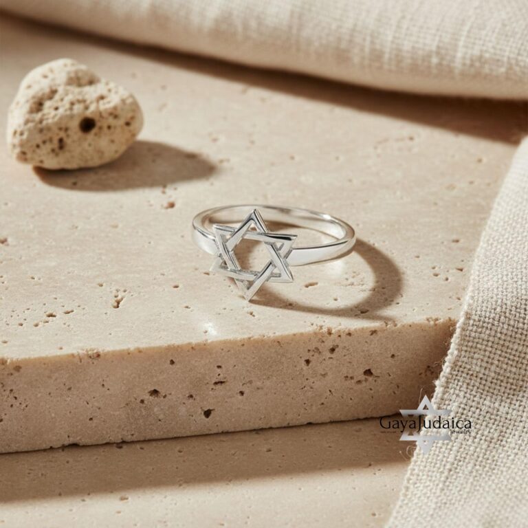 Sterling Silver Star of David Ring — Magen David Band, Handmade Judaica from Israel