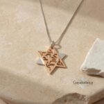 Shema Israel Star of David Necklace — Sterling Silver & Rose Gold Judaica Gift