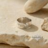 Adjustable hammered silver ring with Hebrew name cutout, personalized Judaica jewelry handcrafted in Israel