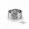 Hammered Sterling Silver Hebrew Name Ring — Adjustable Jewish Jewelry — detail