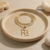 14K gold Hebrew Ahava love pendant necklace, handmade in Israel in yellow or white gold.