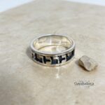 Two-Tone Sterling Silver Hebrew Bible Verse Ring — Custom Judaica Wedding Band
