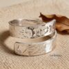 Sterling silver spiral name ring with heart engraving – personalized Hebrew jewelry gift handcrafted in Israel